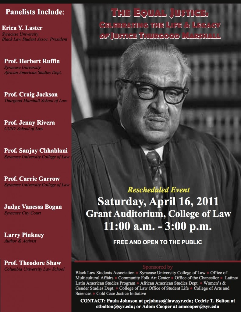 Syracuse University College of Law Thurgood Marshall Program Flyer