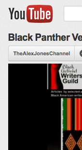 Image of Black Activist Writers Guild website on Nightly News with Alex Jones